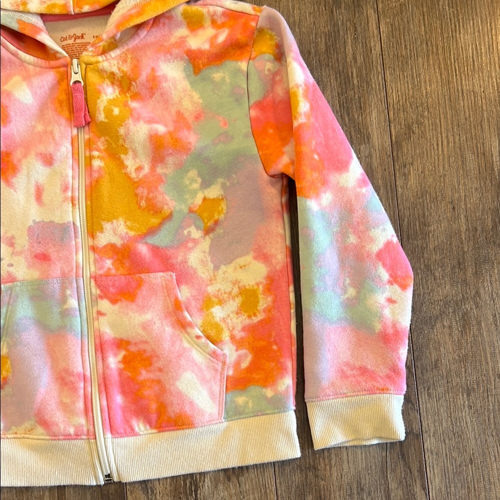 Cat & Jack Pink and Orange Tie-Dye Hoodie - Picture 4 of 8